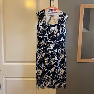 White House Black Market Black and white floral dress